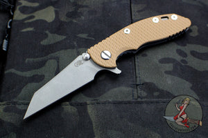 Hinderer XM-18 3.0" Wharncliffe Coyote G-10 -With Working Finish Ti Handle and Blade Gen 6 Tri-Way Pivot System