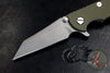 Hinderer XM-18 3.0" Wharncliffe OD Green G-10 -With Working Finish Ti Handle and Blade Gen 6 Tri-Way Pivot System