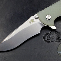 Hinderer XM-18 3.5" Recurve Edge Translucent Green G-10 Stonewash Bronze Finished Ti and Stonewash Blade Gen 6 Tri-Way Pivot System