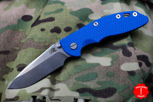 Hinderer XM-18 3.5" Non-flipper Blue G-10 Stonewash Spearpoint Gen 6 Tri-Way Pivot System
