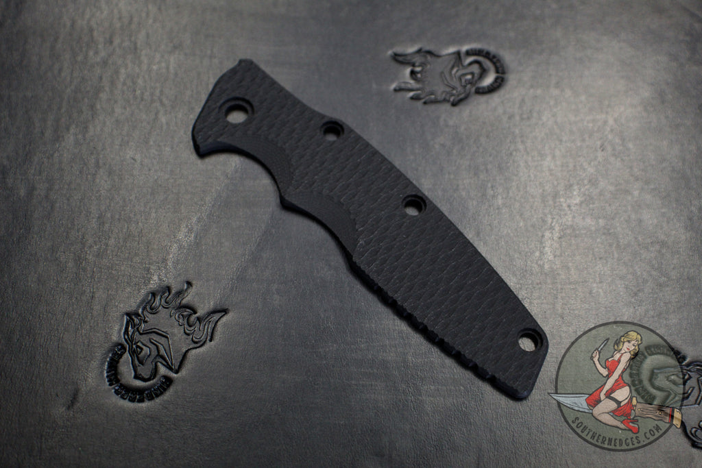 G-10 Damascus Black & Blue knife handle scales