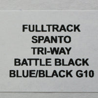 Hinderer Fulltrack Battle Black Titanium/Blue-Black G-10 Handle Spanto Battle Black Blade Gen 6 Tri-Way Pivot System