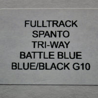 Hinderer Fulltrack Battle Blue Titanium/Blue & Black G-10 Handle Spanto Working Finish Blade Gen 6 Tri-Way Pivot System