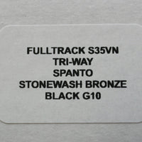 Hinderer Fulltrack Bronzed Titanium/Black G-10 Handle Spanto Stonewash Blade Gen 6 Tri-Way Pivot System