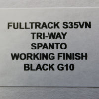Hinderer Fulltrack Working Finish Titanium/Black G-10 Handle Spanto Working Finish Blade Gen 6 Tri-Way Pivot System