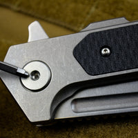 Hinderer Fulltrack Black G-10/Titanium Handle Spanto Stonewash Blade Gen 6 Tri-Way Pivot System
