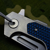 Hinderer Fulltrack Blue/Black G-10/Titanium Handle Spanto Stonewash Blade Gen 6 Tri-Way Pivot System