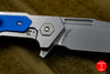 Hinderer Fulltrack Blue G-10/Titanium Handle Spanto Stonewash Gen 6 Tri-Way Pivot System Blade