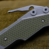 Hinderer Fulltrack OD Green G-10/Titanium Handle Spanto Stonewash Blade Gen 6 Tri-Way Pivot System
