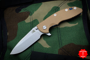 Hinderer XM-18 3.5" Spearpoint Coyote G-10 & Stonewash Blue Finished Handle Stonewash Blade Gen 6 Tri-Way Pivot System