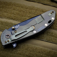 Hinderer XM-24 4.0" Vintage Smooth Walnut Handle Black Spearpoint Blade Anitque Finished Ti Gen 6 Tri-Way Pivot System