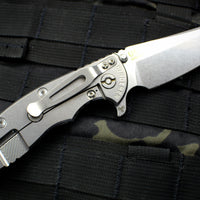 Hinderer XM-18 3.5" Dark Gray G-10 Skinny Sheepsfoot Stonewash Blade Gen 6 Tri-Way Pivot System