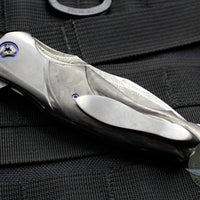 Jeremy Krammes Custom Flipper - Carved Carbon Fiber and Zirconium Scale with San Mai Damascus Blade