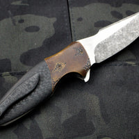 Jeremy Krammes Custom Pulse Flipper - Apocalyptic Wharncliffe with Carbon Fiber and Copper Handle