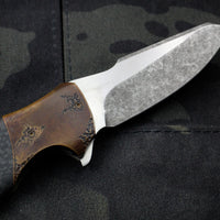 Jeremy Krammes Custom Pulse Flipper - Apocalyptic Wharncliffe with Carbon Fiber and Copper Handle