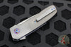 Kirby Lambert Custom Flipper- Damasteel Blade- Blasted Ti Scales- Zirconium Bolster- Meteorite Recessed Inlay