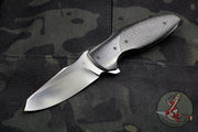 Jeremy Krammes Custom Flipper - Satin Wharncliffe Blade- Carbon Fiber Handle with Zirconium Bolster