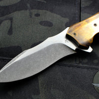 Jeremy Krammes Custom Flipper - Carbon Fiber Handle Copper and Apocalyptic Recurve Blade