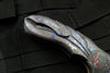 Jeremy Krammes Custom Flipper - Carved Timascus Handle with San Mai Damascus Blade