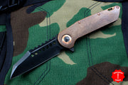 Marfione Custom Warhound Folder Apocalyptic DLC Blade Bark Textured Copper Body and HW 391-MCK BARKCUDLC