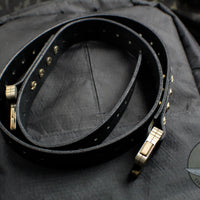Marfione "APIS" Belt, Mens Black Buffalo Leather with Titanium Bronze Buckle