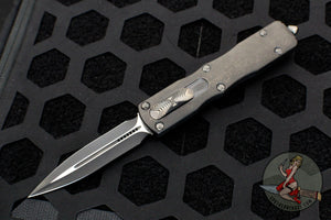Marfione Custom Dirac OTF Knife- Double Edge- DLC Apocalyptic Finished Stainless Steel Chassis- and DLC Two-Tone Apocalyptic Blade 504-MCK SSDLCTTAP2