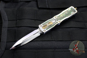 Marfione Custom Dirac Double Edge OTF Stainless Steel Chassis With Jungle Wear Fat Carbon Inlay Mirror Polished Blade 504-MCK SSJW HPBR SN12
