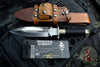 Marfione Custom Interceptor Fixed DE Joyu Finish With Bronze Finished Guard and Buttcap With Black Cord Leather Sheath