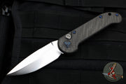 Marfione Custom LUDT- Carbon Fiber Scales and Inlaid Button- Hand Rubbed Satin Finished Blade and Blue-Ringed HW 335-MCK HRSCFBL