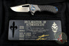 Marfione Custom Protocol Folder Flipper Carbon Fiber/Vapor Blasted Ti Blue Hardware