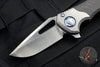 Marfione Custom Protocol Folder Flipper Carbon Fiber/Vapor Blasted Ti Blue Hardware