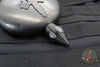 Marfione Custom Titanium Round Flask- DLC Stonewash Finished- Trit Inlaid Spike Cap