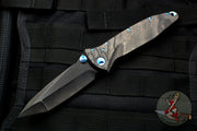 Marfione Custom Socom Elite Tanto Edge Black Camo Fat Carbon Fiber DLC Two-Tone Apocalyptic Blade with Blue Titanium 360-MCK TE BLKCAMOFATCF DLCTTAP