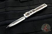 Marfione Custom UTX-70 OTF Knife- Double Edge- Stainless Steel Chassis- Ironwood Inlays- Mirror Polish Blade With  Ironwood Inlay- Bronze HW 347-MCK SSDE HPIRON