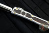 Marfione Custom UTX-70 OTF Knife- Double Edge- Stainless Steel Chassis- Ironwood Inlays- Mirror Polish Blade With  Ironwood Inlay- Bronze HW 347-MCK SSDE HPIRON