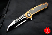 Marfione Custom Warhound Folder Copper Top Handle LSCF Inlay Mirror Blade Copper Hardware 391-MCK HP CULSCF