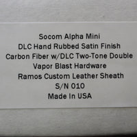 Marfione Custom Mini Socom Alpha Drop Point Hand Rubbed DLC Blade Carbon Fiber Handle