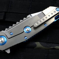 Marfione Custom Warhound Folder Hand Rubbed Satin Carbon Fiber Blue Titanium Hardware 391-MCK CFHRBL