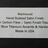 Marfione Custom Warhound Folder Hand Rubbed Satin Carbon Fiber Blue Titanium Hardware 391-MCK CFHRBL