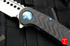 Marfione Custom Warhound Folder Hand Rubbed Satin Carbon Fiber Blue Titanium Hardware 391-MCK CFHRBL