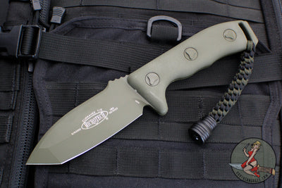Microtech Currahee Fixed Blade Knife- Tanto Edge- Cerakoted OD Green Handle and Blade 103-1 COD