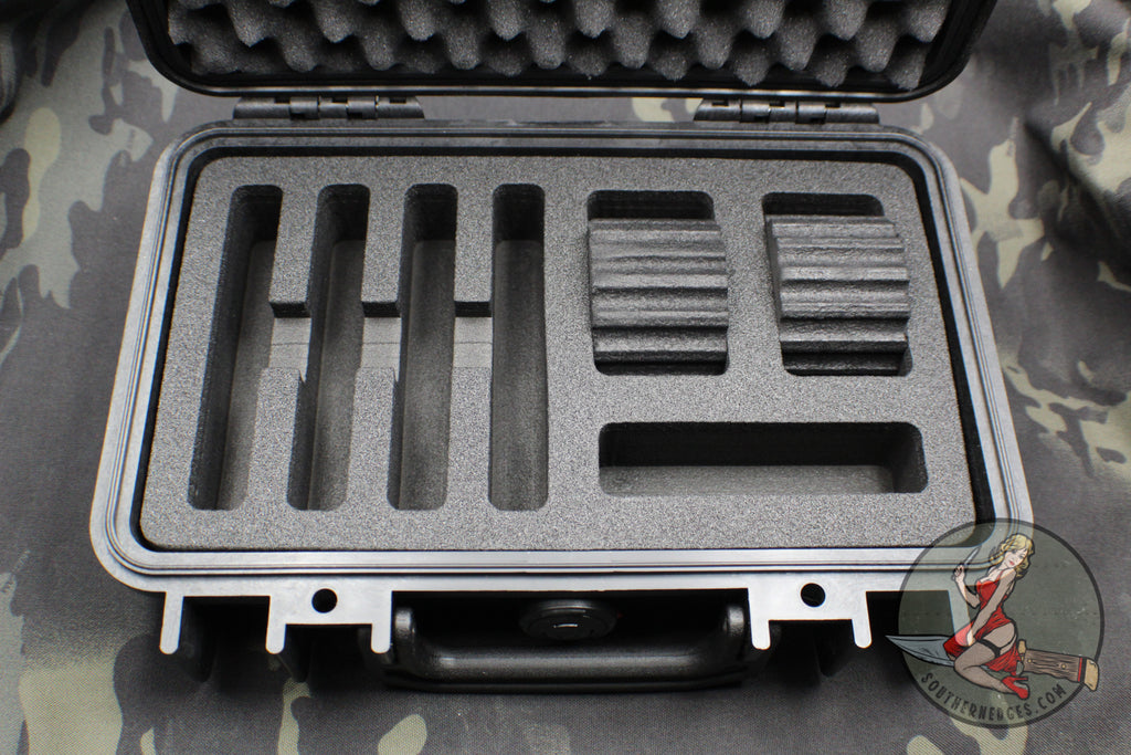 Pelican 1170 EDC Case-Four Knife Cavities- 2 Watch holders