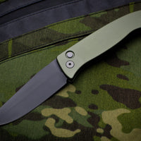 Protech Medium Brend Green Body Black Blade Out The Side (OTS) Auto Knife 1321-GREEN