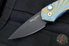 Protech Custom Sprint- California Legal Auto-Two Tone Finished Titanium Handle With Wave Pattern- Black DLC Blade 2952
