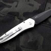 Protech Newport Silver Body Carbon Fiber Inlay Black Blade 3412