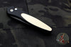 Protech Newport Tuxedo- Black with Ivory Micarta Inlay Black Blade 3452