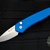 Protech Half-Breed Out The Side OTS Auto Knife- Blue Handle with Stonewash Blade 3605-BLUE