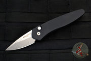 Protech Half-Breed Out The Side OTS Auto Knife- Black Handle with Stonewash Blade 3605