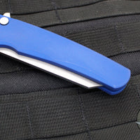 Protech Malibu Flipper- Reverse Tanto- Blue with Stonewash Blade 5201-BLUE