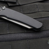 Protech Malibu Flipper- Black Handle with a Reverse Tanto DLC Black Blade- Tritium Button Inlay 5203-OPERATOR